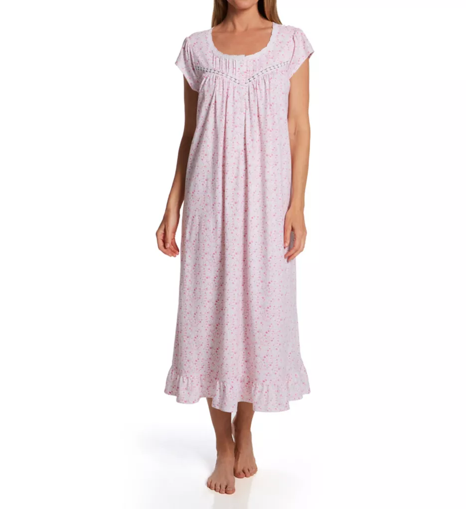 Eileen West 100% Cotton Jersey Knit Long Cap Sleeve Nightgown E00023 - Image 1