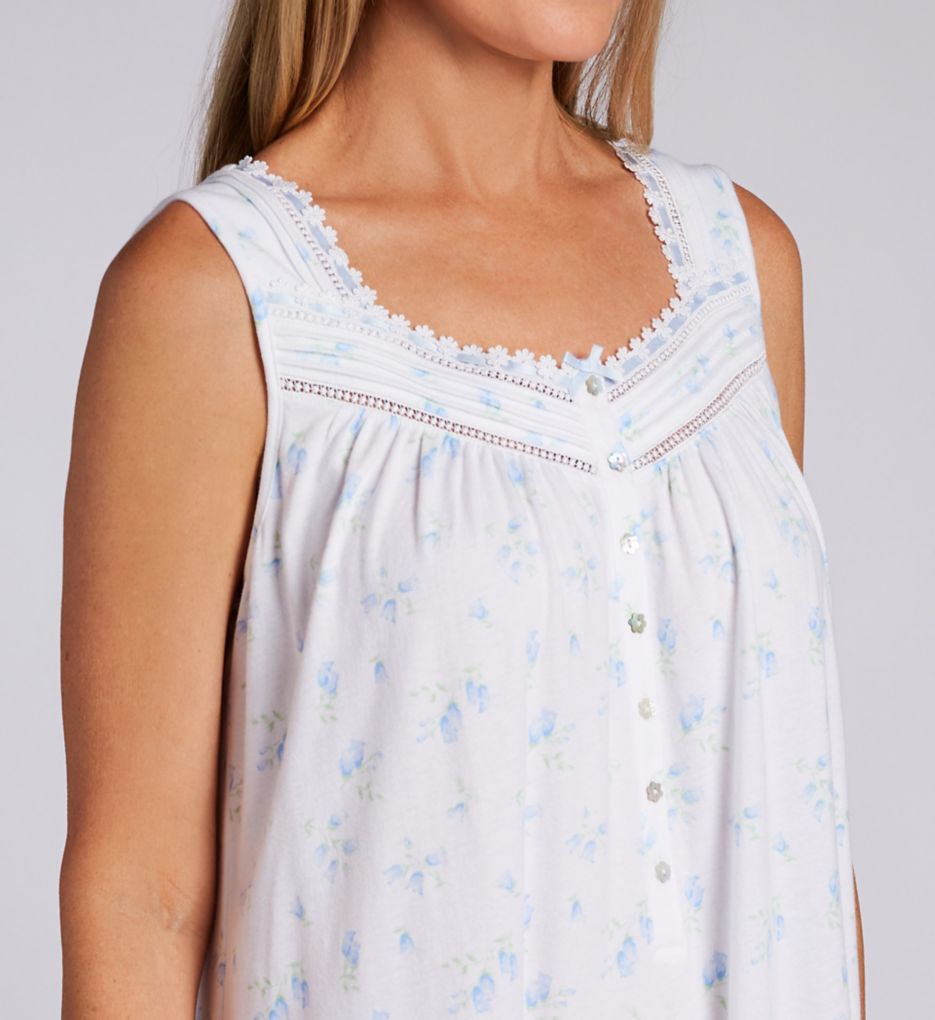 100% Cotton Jersey Knit Long Sleeveless Nightgown-cs1