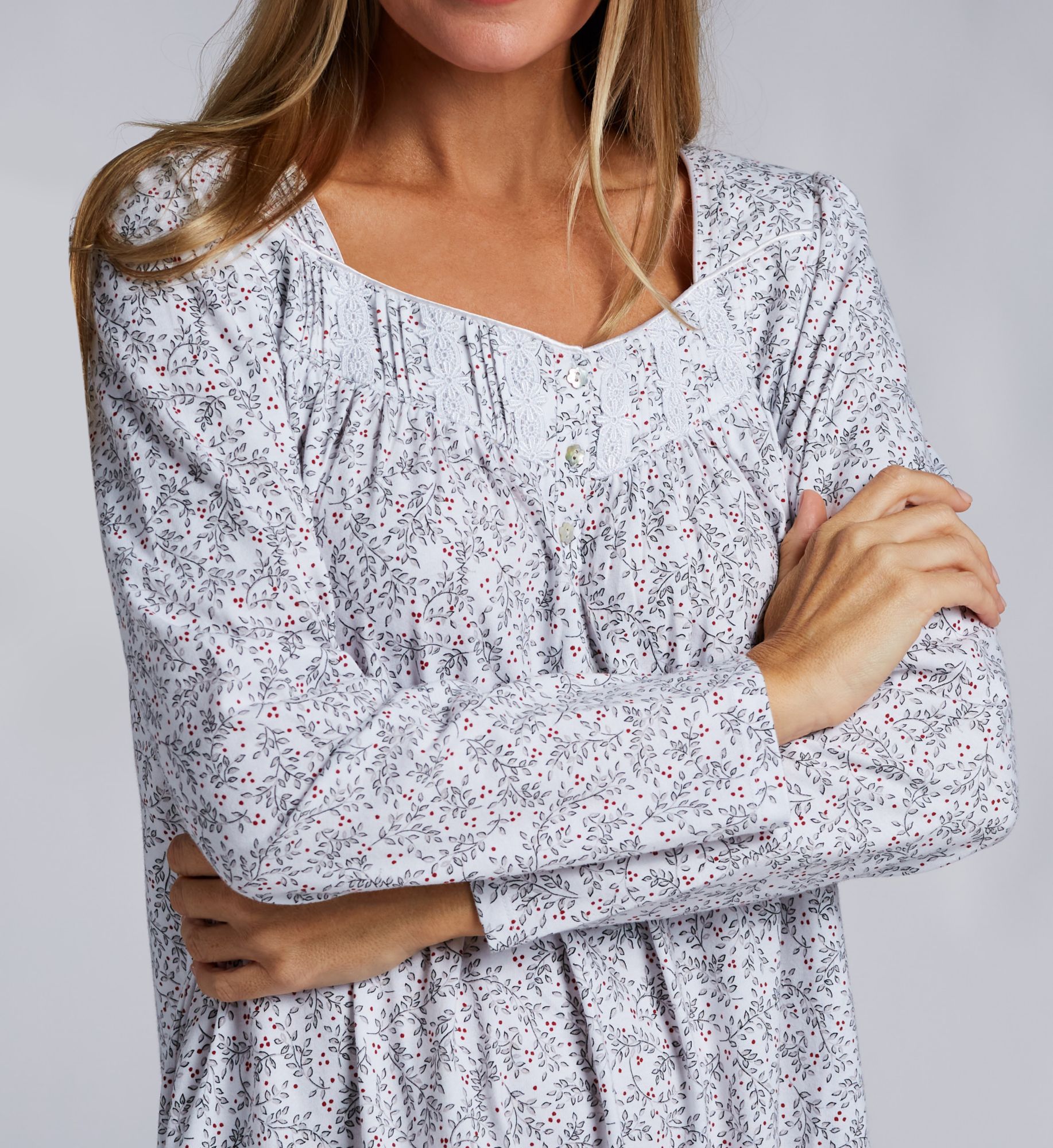 Eileen West 100% Cotton Peached Jersey 48 Long Nightgown E00048 - Image 3