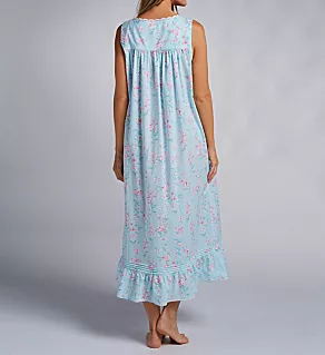 100% Cotton Lawn 50 Ballet Nightgown Aqua Floral M