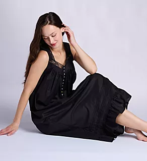 The Eileen 50 Ballet Sleeveless Nightgown Black S