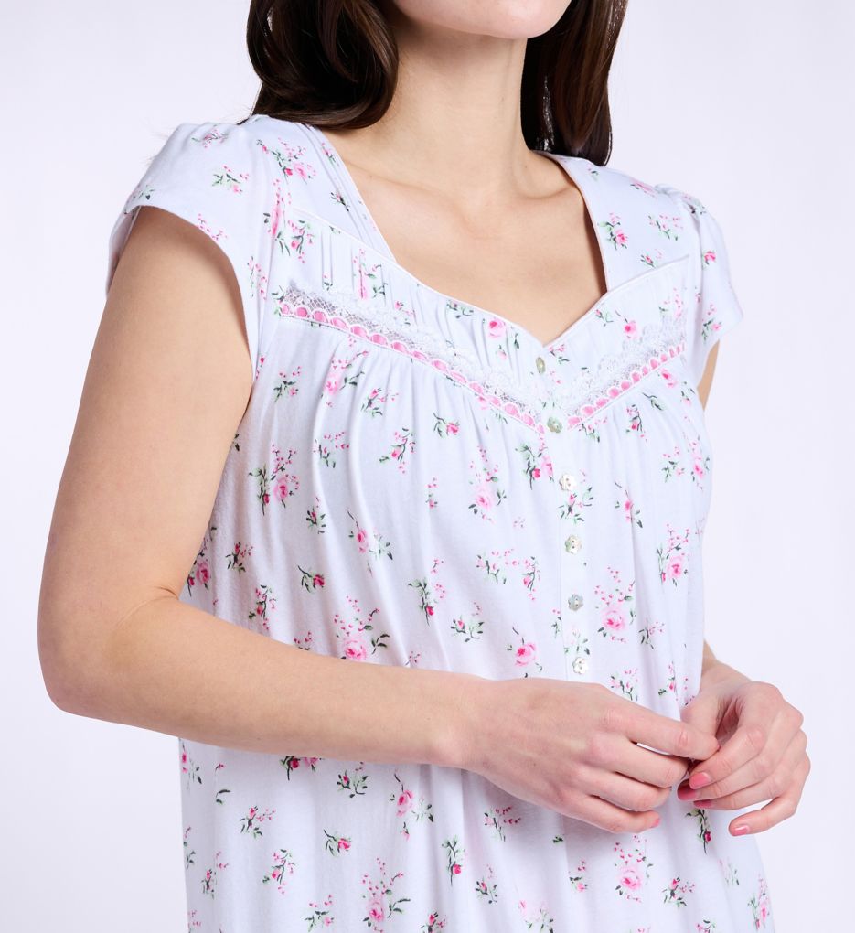 Eileen West 100% Cotton Jersey Knit 48 Cap Sleeve Gown E00123 - Image 3