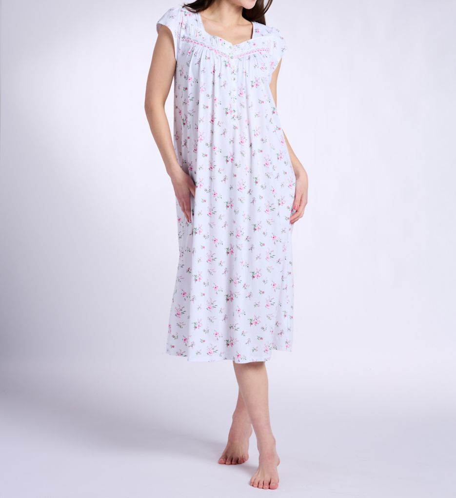 Eileen West 100% Cotton Jersey Knit 48 Cap Sleeve Gown E00123 - Image 1