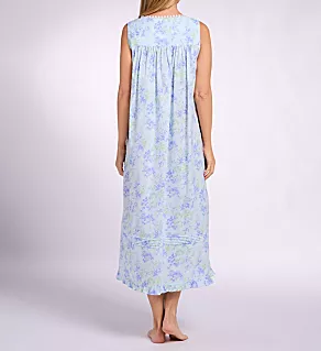 The Eileen 50 Sleeveless Ballet Nightgown Aqua Watercolor Floral S