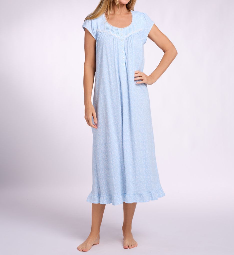 Eileen West 100% Cotton Jersey Knit 48 Cap Sleeve Gown E00127 - Image 1