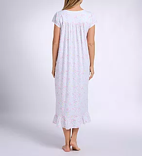 Cotton Jersey Knit 48 Cap Sleeve Nightgown Strawberry Field S
