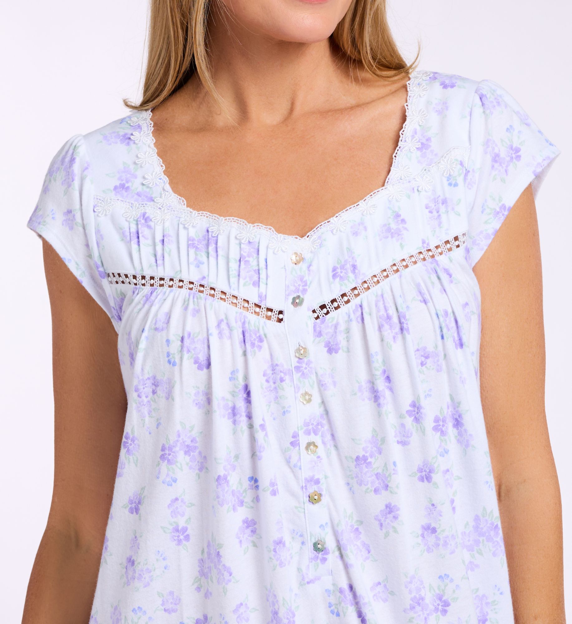 Eileen West 100% Cotton Jersey Knit 48 Long Nightgown E00158 - Image 3