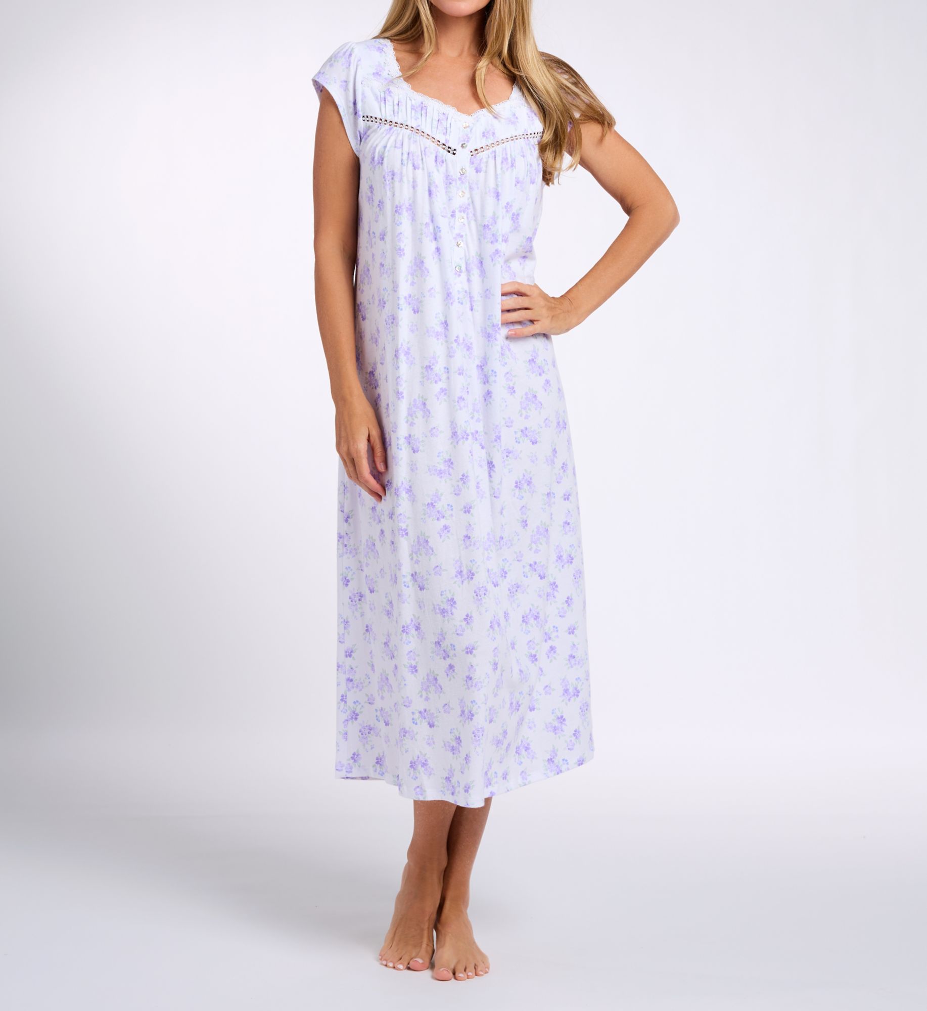 Eileen West 100% Cotton Jersey Knit 48 Long Nightgown E00158 - Image 1