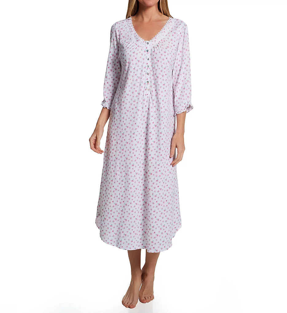 100% Cotton Jersey Knit 48 3/4 Sleeve Nightgown