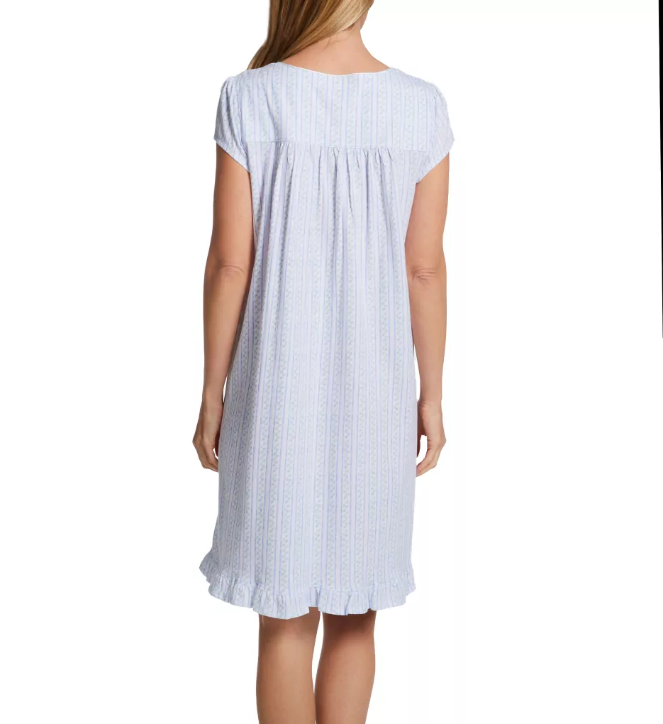 100% Cotton Jersey Knit 38 C/S Short Gown Floral Stripe L