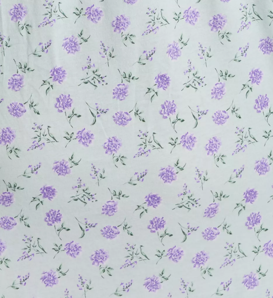 Plus Size 100% Cotton Jersey Knit Cap Sleeve Gown Lavender Floral 3X