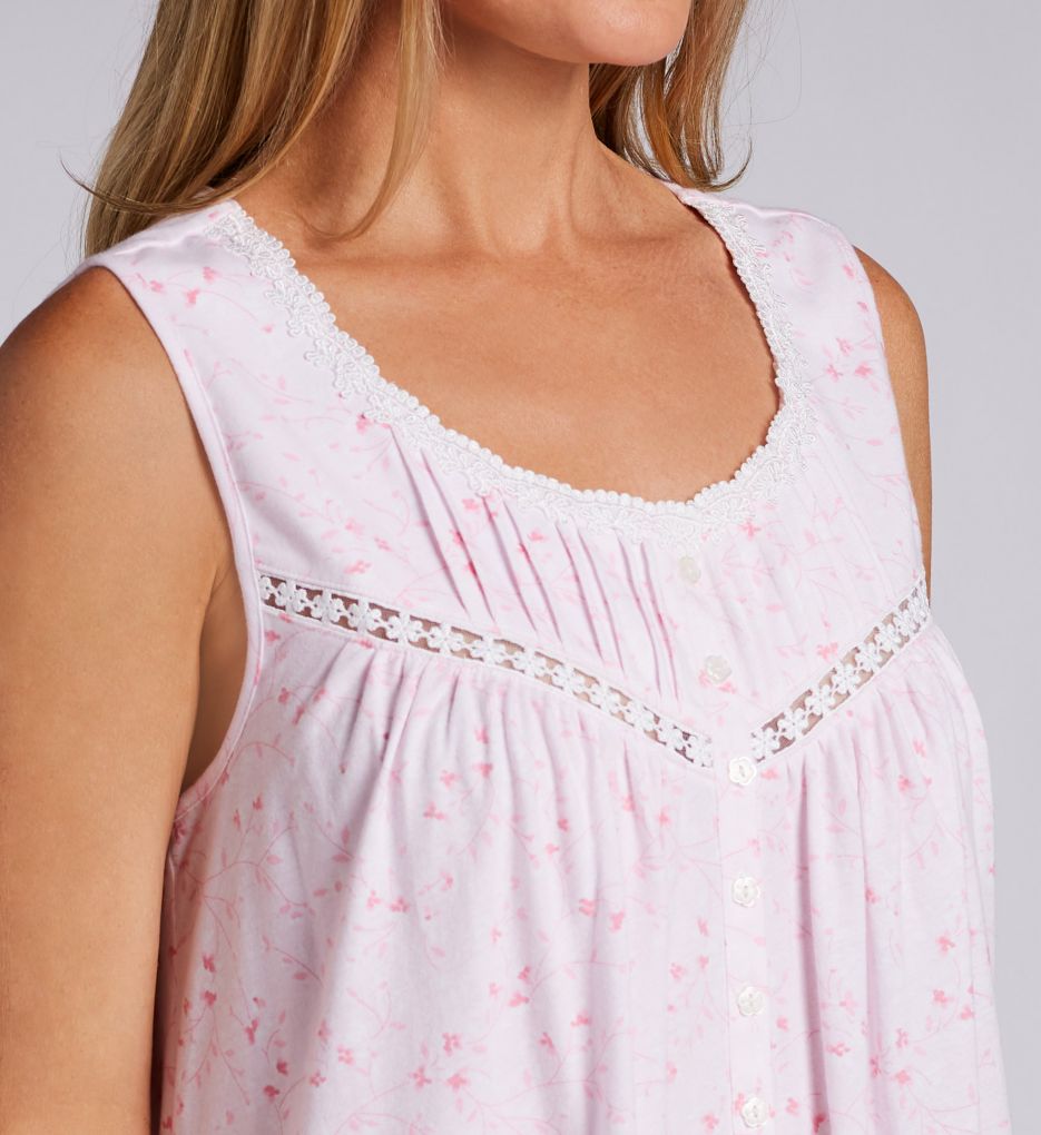100% Cotton Jersey Knit Short Sleeveless Nightgown-cs1
