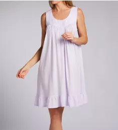 Cotton Modal Jersey Knit Short Sleeveless Chemise Ice Lilac S