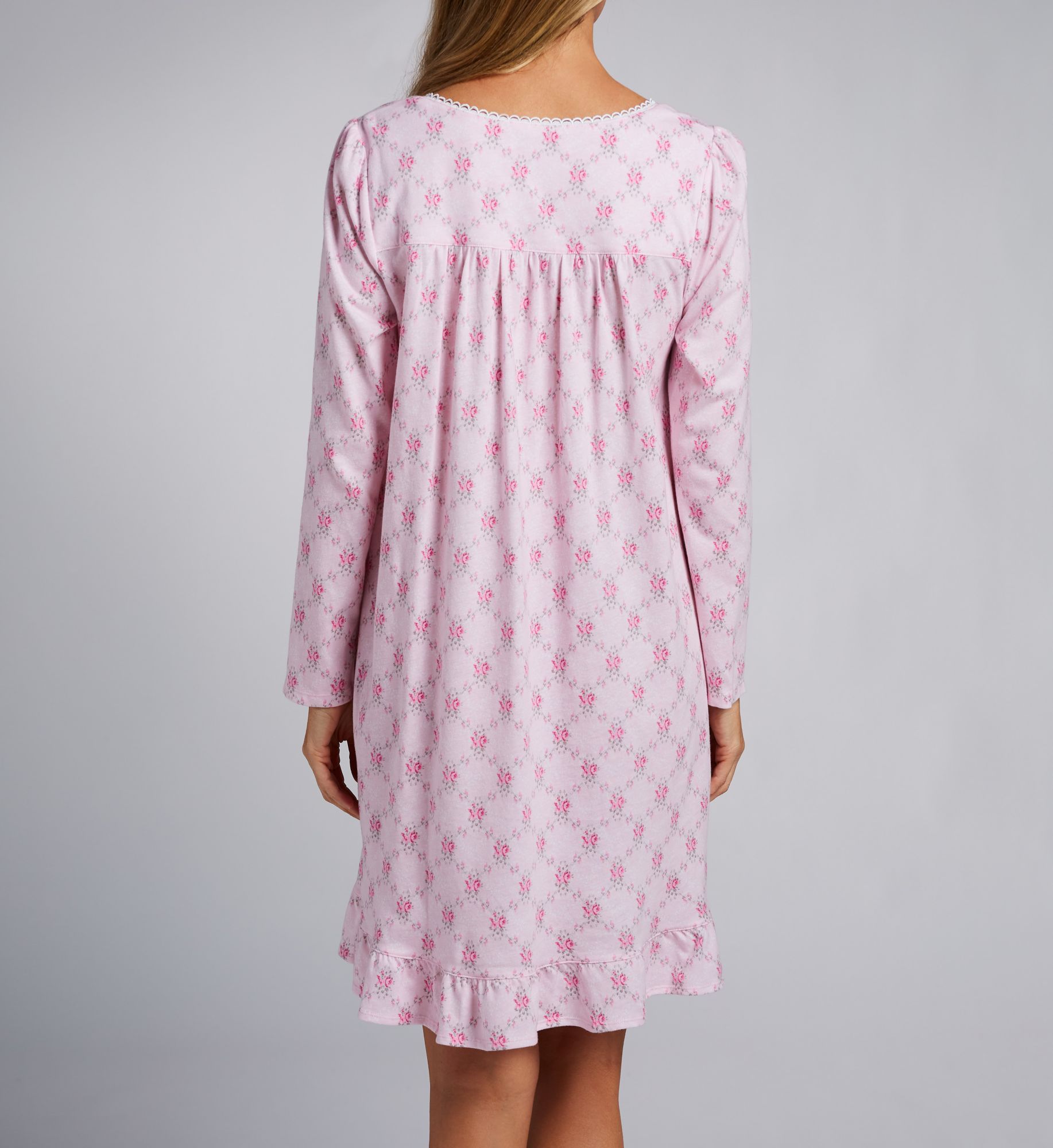 Eileen West 100% Cotton Jersey L/S Short Nightgown E20037 - Image 2