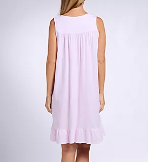 Cotton Jersey Knit 38 Sleeveless Chemise Pink Grd Viney Floral M