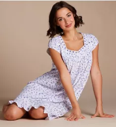 Cotton Jersey Knit Nightgown Wild Flower S