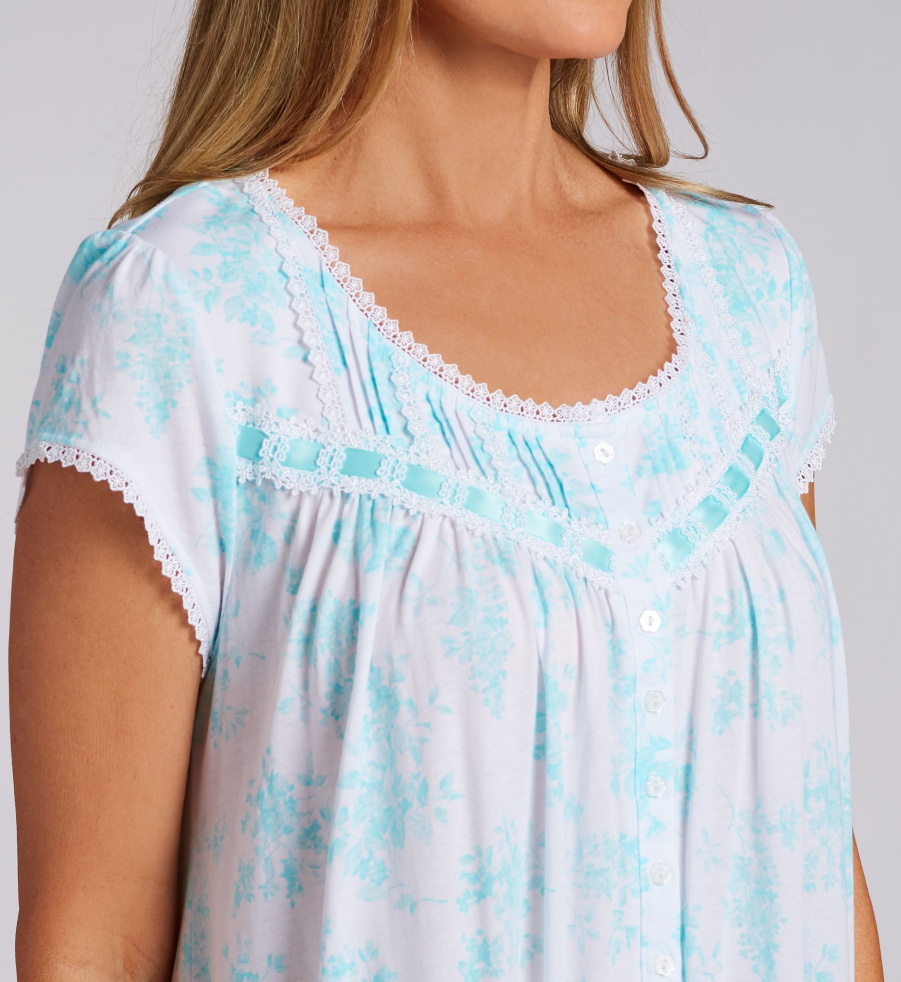 Eileen West Cotton Tencel Waltz Cap Sleeve Nightgown E60032 - Image 4