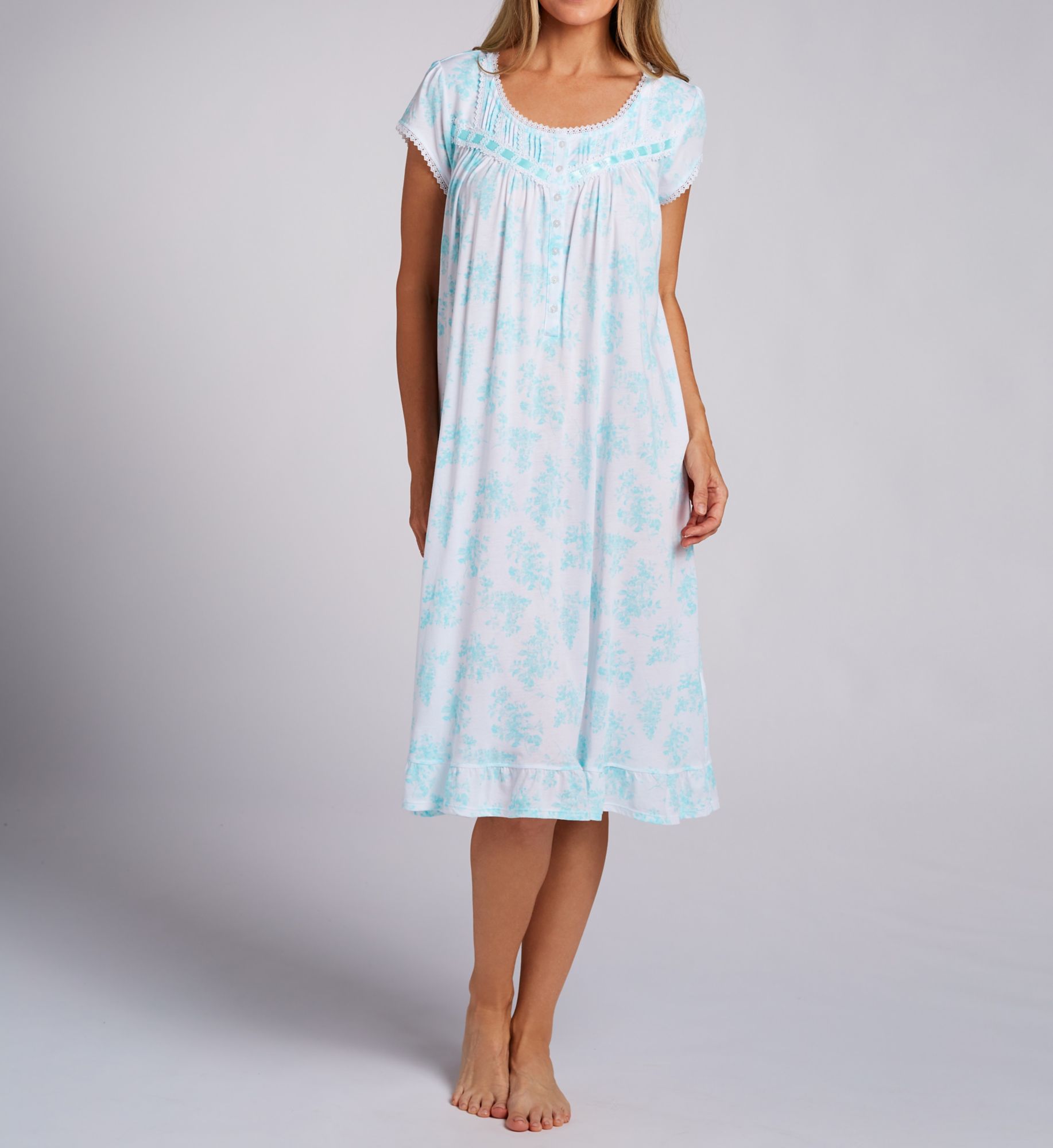 Eileen West Cotton Tencel Waltz Cap Sleeve Nightgown E60032 - Image 1