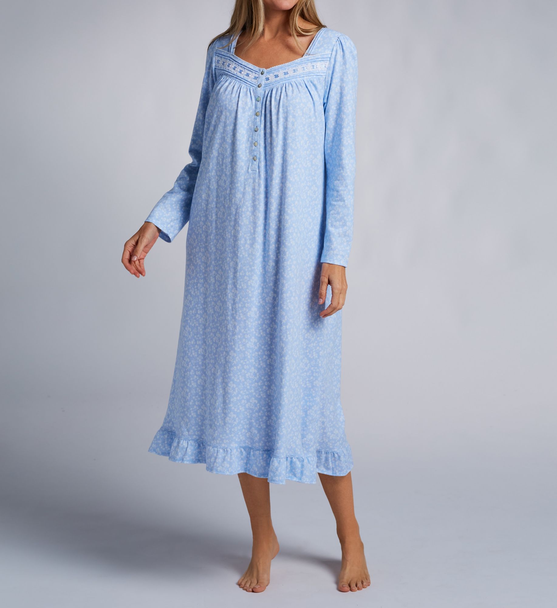 Eileen West 100% Cotton Peached Jersey 48 Long Nightgown E60053 - Image 1