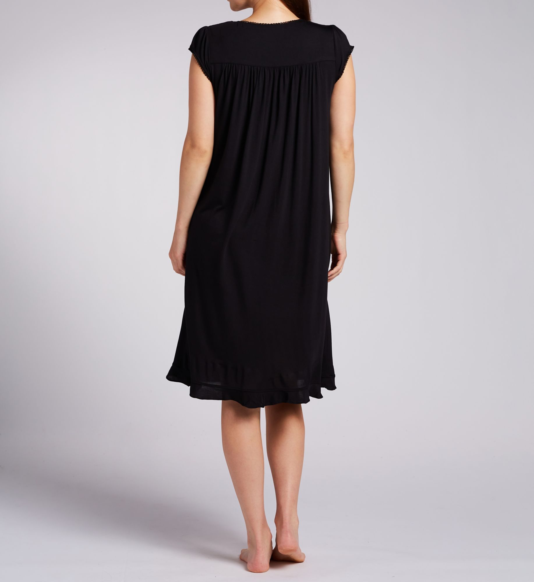 Eileen West Plus Size Tencel Modal 42 Cap Sleeve Nightgown Black 2X  - Image 2