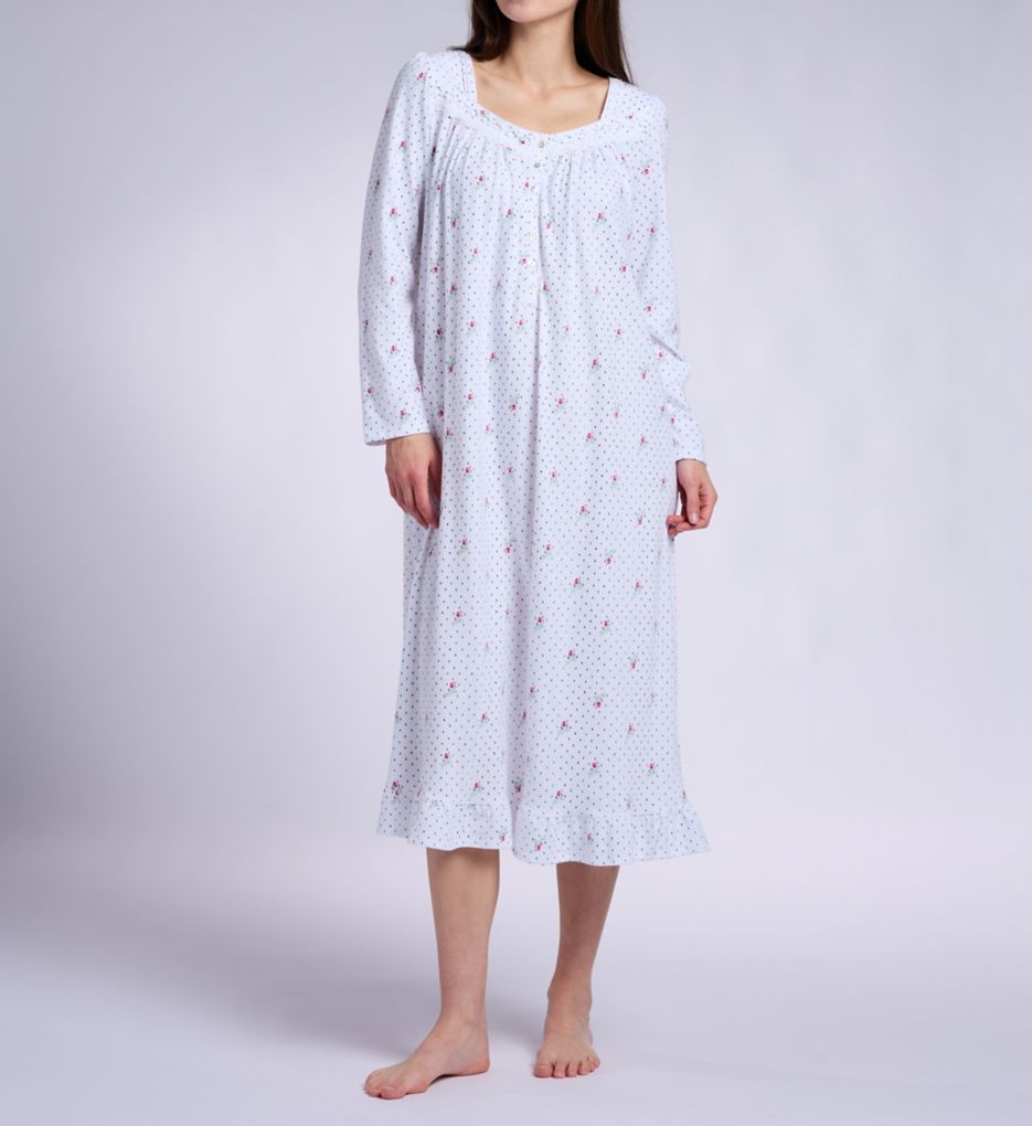 Eileen West 48 Cotton Knit Long Sleeve Ballet Nightgown E60112 - Image 1