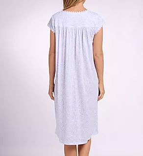 Modal Jersey Knit 42 Cap Sleeve Nightgown White Grd Lavendar Dit S