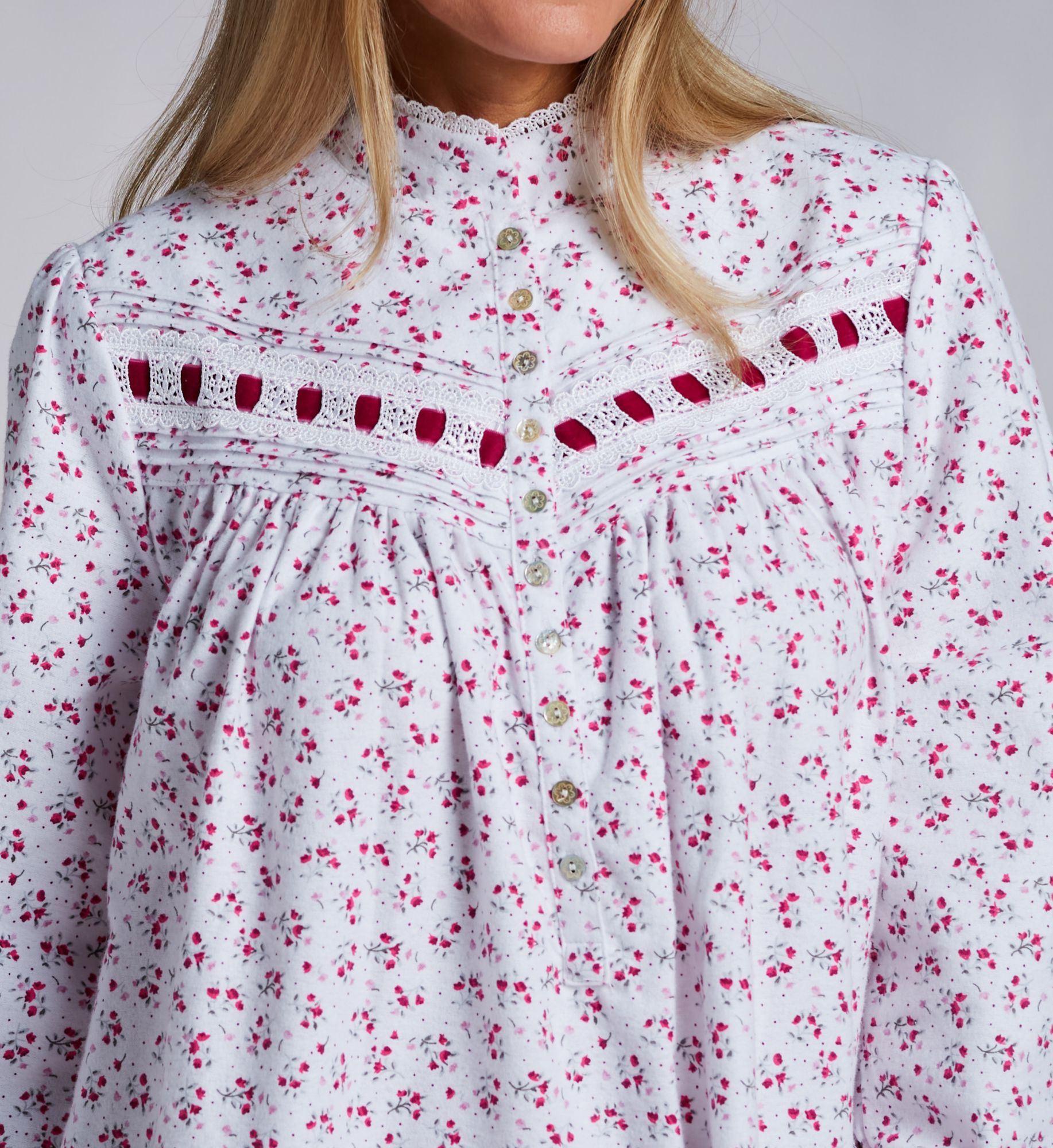 Eileen West 50 Cotton Flannel Highneck Ballet Nightgown E70045 - Image 3