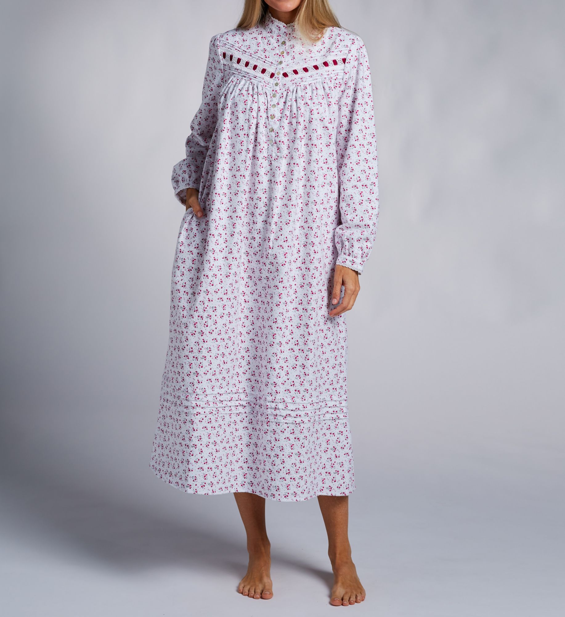 Eileen West 50 Cotton Flannel Highneck Ballet Nightgown E70045 - Image 1