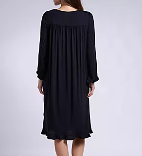 Iconic Tencel Modal Long Sleeve Ballet Nightgown Solid Black S
