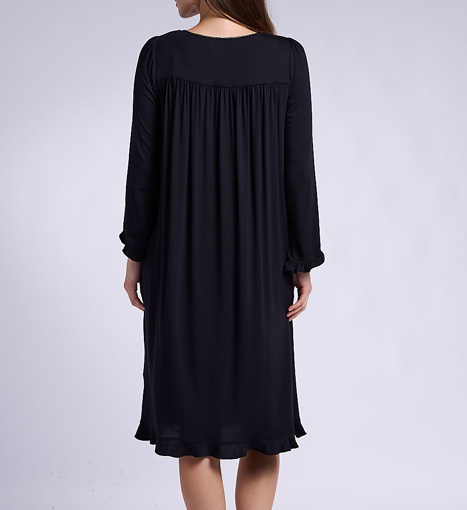 Iconic Tencel Modal Long Sleeve Ballet Nightgown Solid Black M