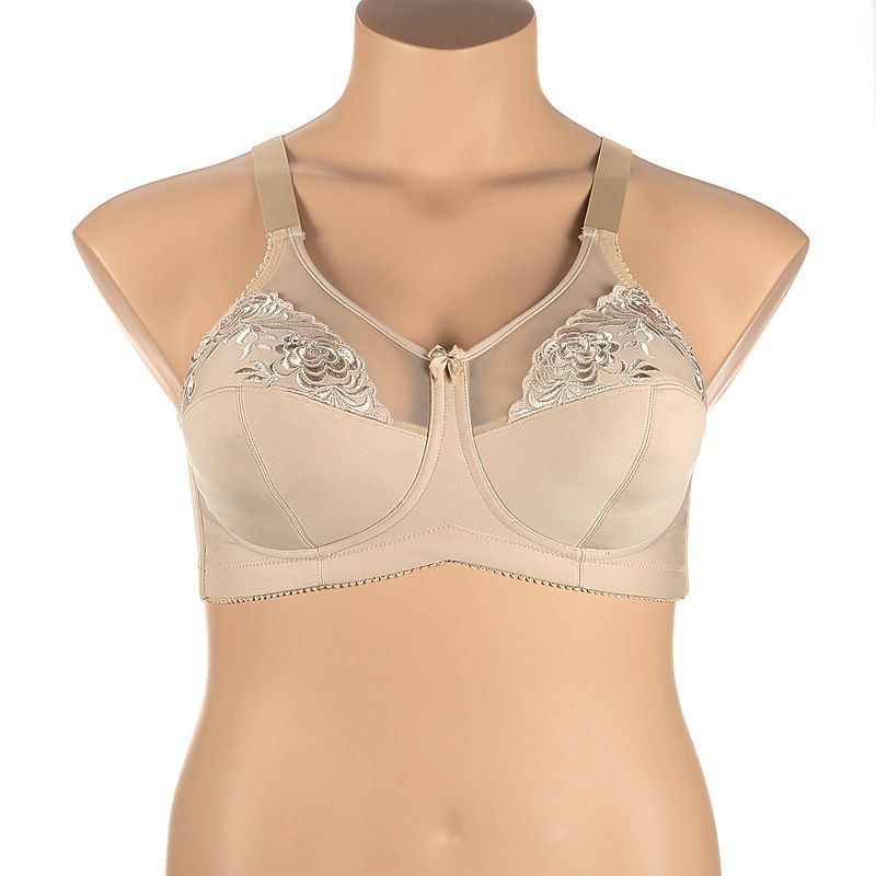 NWT Elila Embroidered Softcup Bra 1301 size 44C full figure