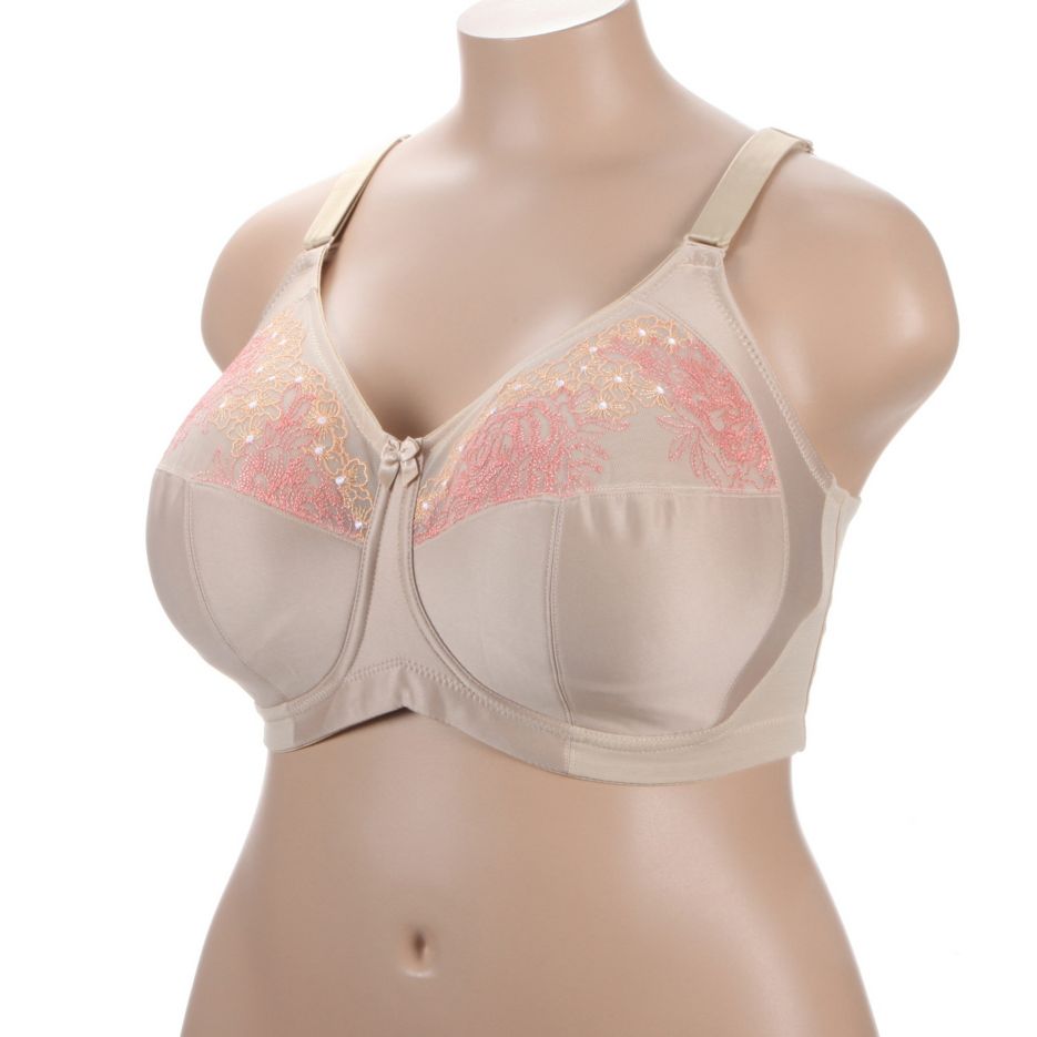 Women's Elila 1801 Swiss Embroidery Wireless Softcup Bra (Nude 40J