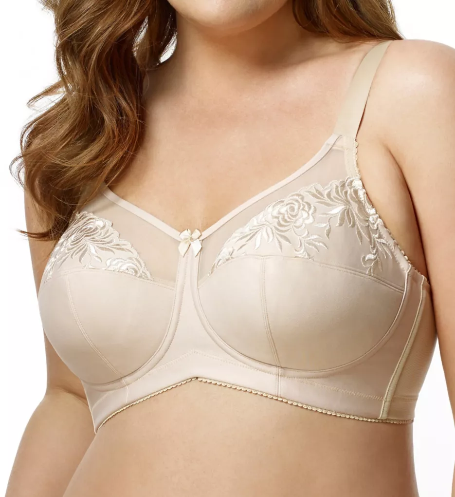 Embroidered Microfiber Wireless Soft-cup Bra Nude 42B
