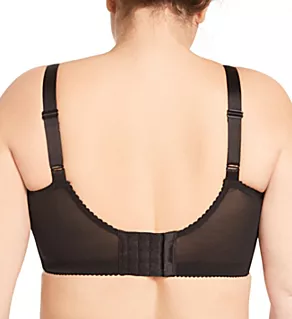Embroidered Microfiber Wireless Soft-cup Bra Black 42B