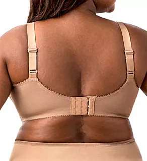 Embroidered Microfiber Wireless Soft-cup Bra Mocha 36A