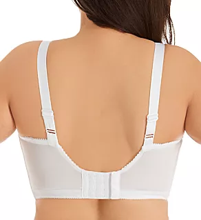 Embroidered Microfiber Wireless Soft-cup Bra White 42B