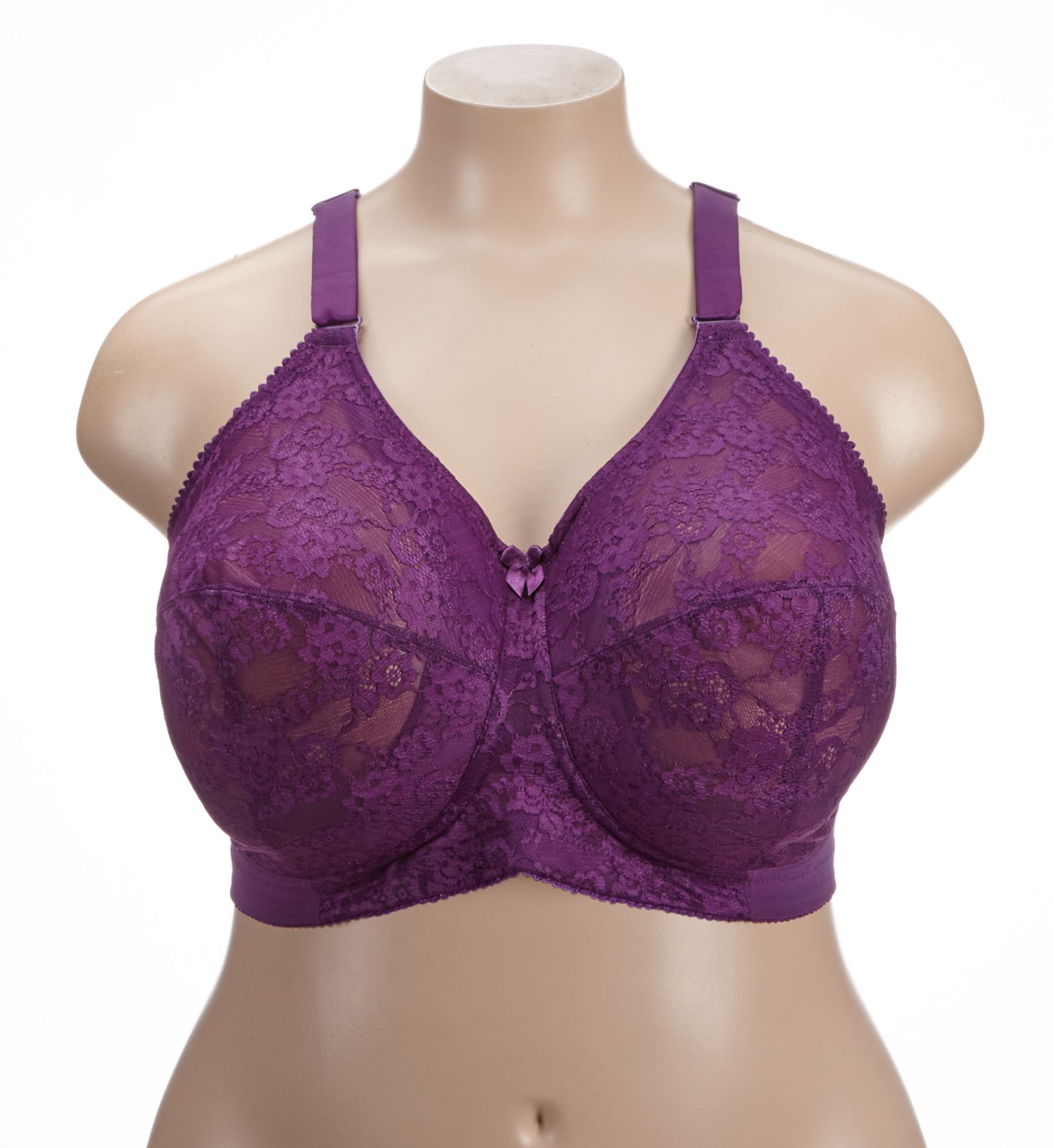 Elila Lace Wireless Soft-cup Bra Aubergine 48C  - Image 1