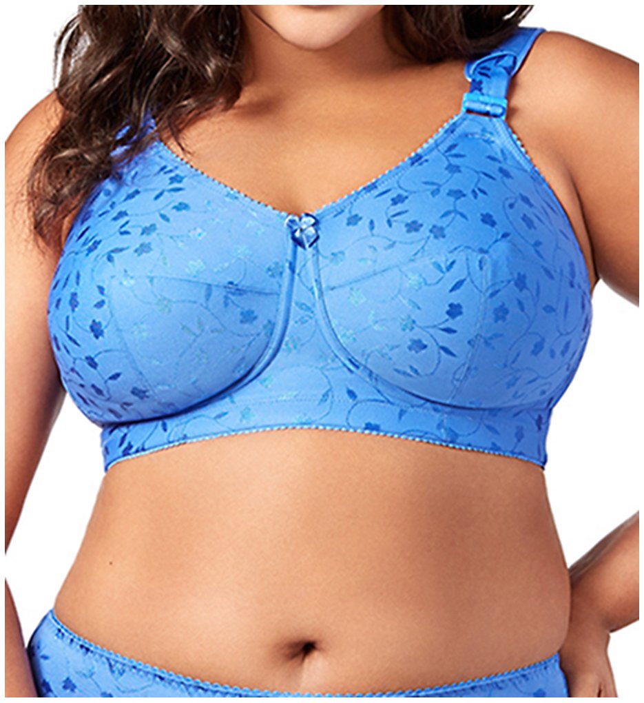 Elila 1305 Jacquard Softcup Bra with Cushioned Straps (Cobalt Blue)