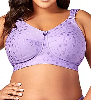Jacquard Wireless Softcup Bra with Cushion Straps Lilac 36F