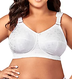 Jacquard Wireless Softcup Bra with Cushion Straps White 38H