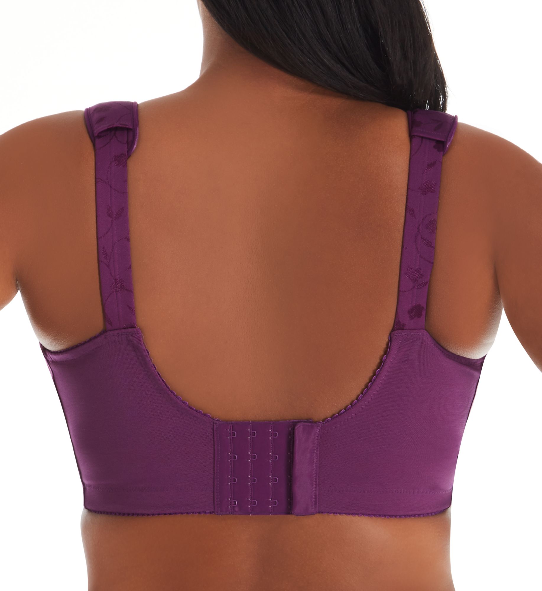 Elila Jacquard Wireless Softcup Bra with Cushion Straps Aubergine 36F  - Image 2