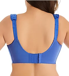 Jacquard Wireless Softcup Bra with Cushion Straps Cobalt Blue 34F