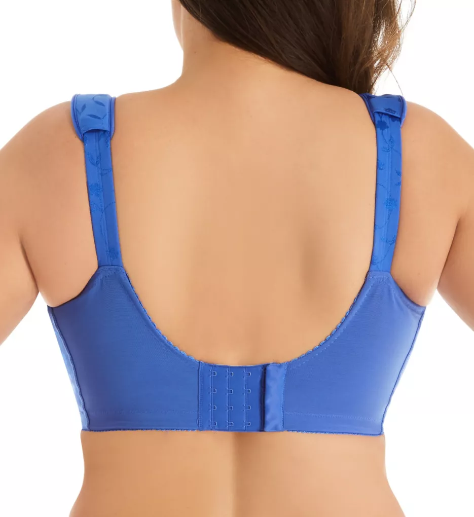 Jacquard Wireless Softcup Bra with Cushion Straps Cobalt Blue 34F