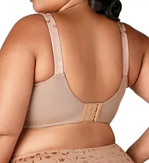 Jacquard Wireless Softcup Bra with Cushion Straps Mocha 38F