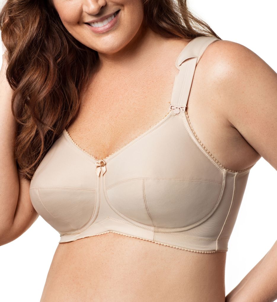 Elila NUDE Jacquard Wireless Soft-cup Front Hook Longline Bra, US 48B, UK  48B