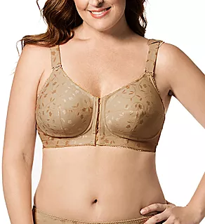 Jacquard Front Close Wireless Softcup Bra Mocha 36F