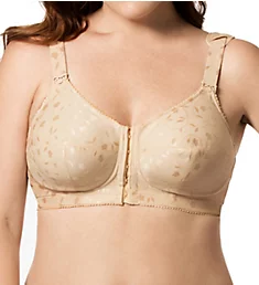 Jacquard Front Close Wireless Softcup Bra Nude 46H