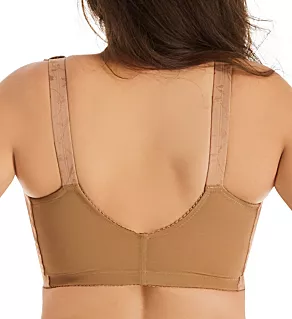 Jacquard Front Close Wireless Softcup Bra Mocha 36F