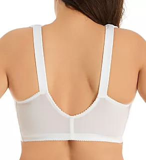 Jacquard Front Close Wireless Softcup Bra White 36H