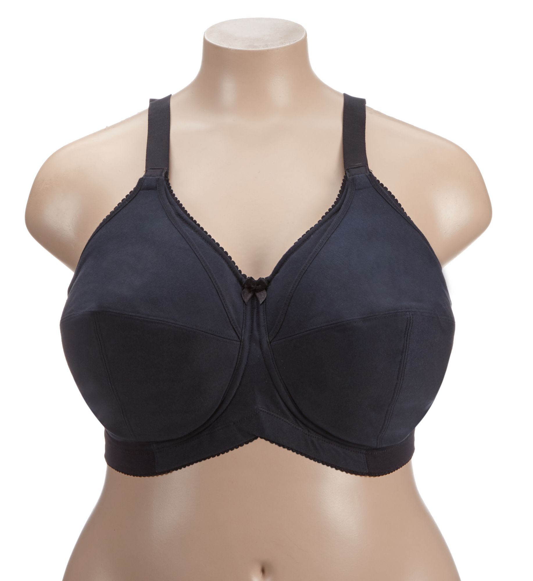 Elila Cotton Cup Wireless Soft Cup Nursing Bra Black 36J  - Image 1